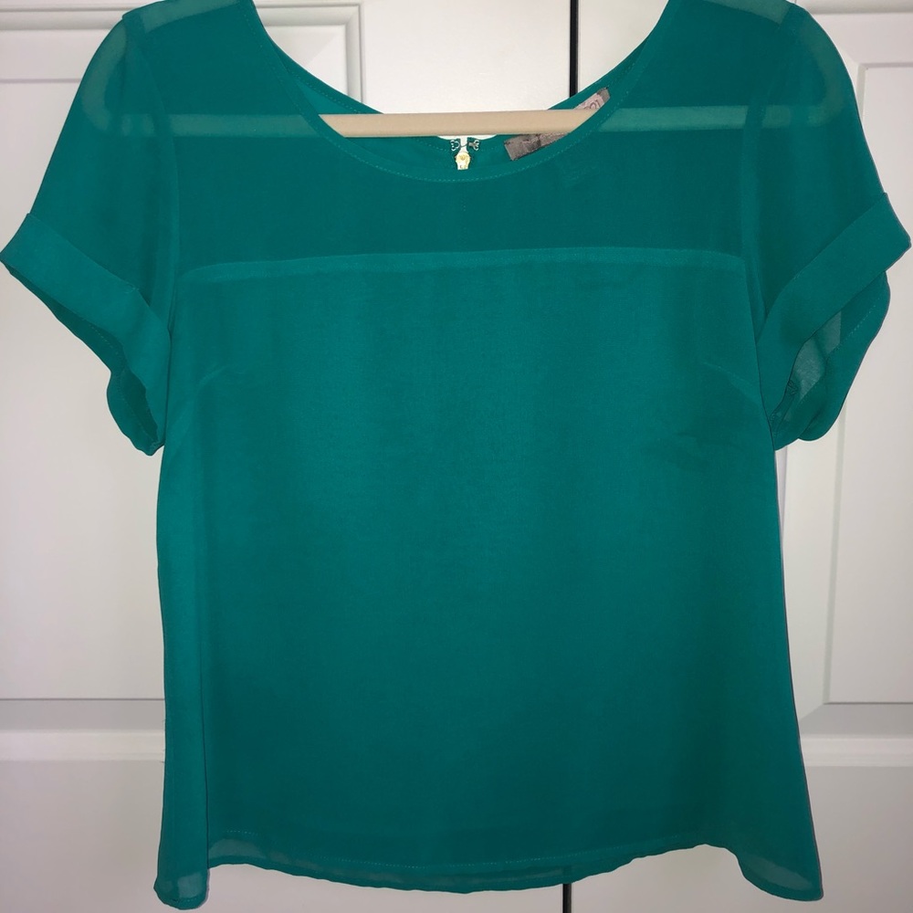 Teal Semi-Sheer Shirt